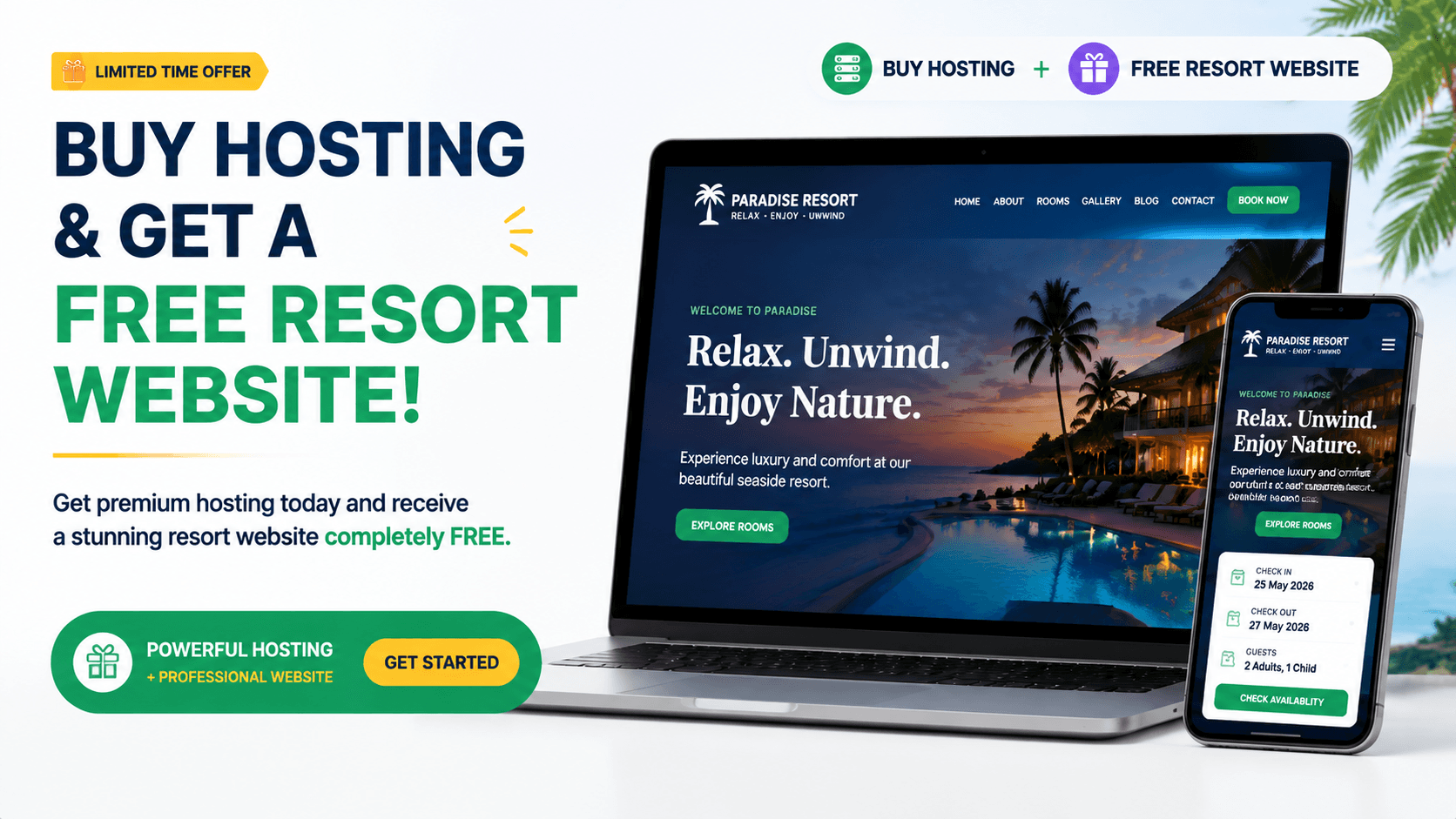 Buy Hosting & Get a Free Resort Website