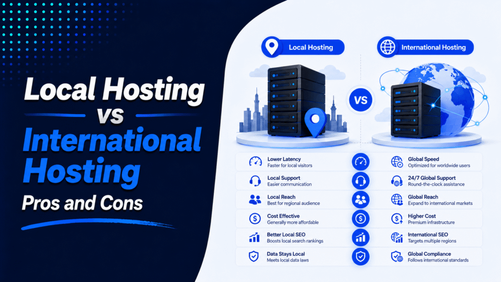 Local hosting vs international hosting pros and cons