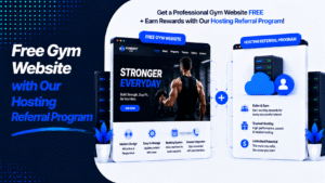 Free Gym Website with Our Hosting Referral Program