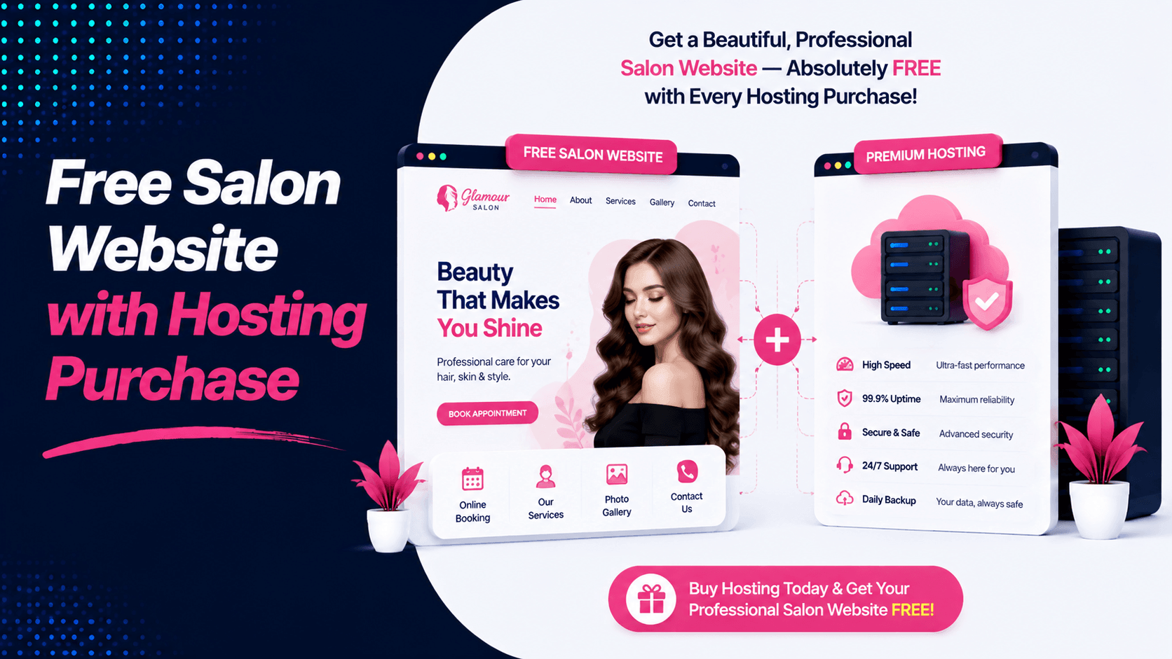 Free Salon Website with Hosting Purchase