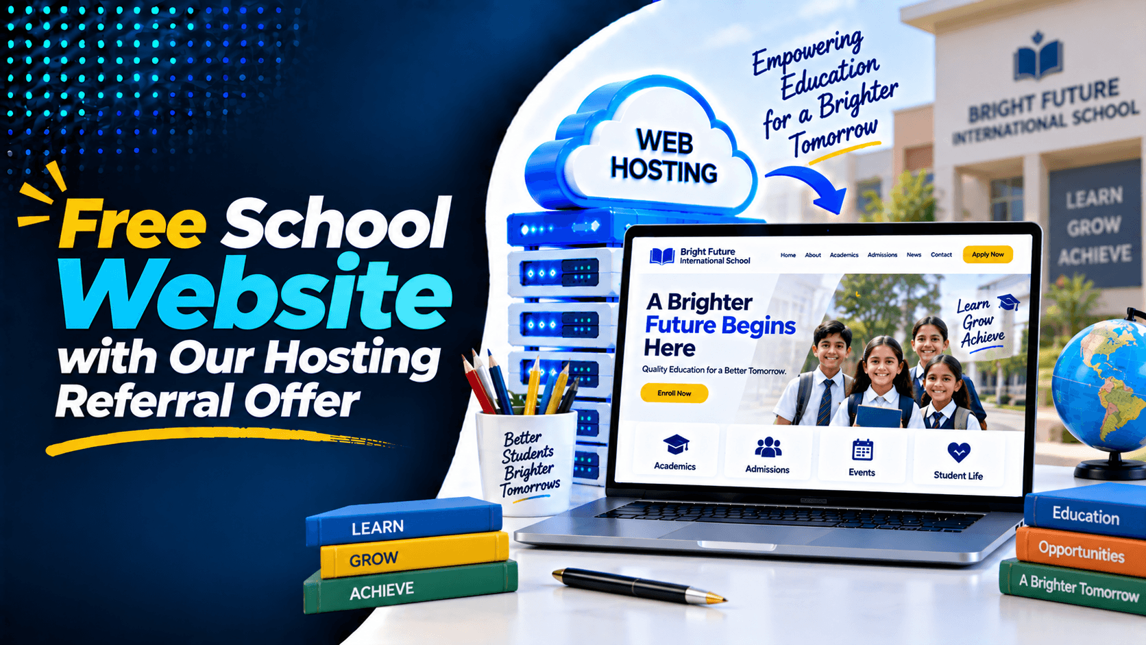 Free School Website with Our Hosting Referral Offer