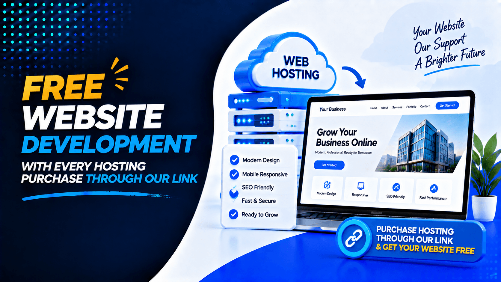 Free Website Development with Every Hosting Purchase Through Our Link