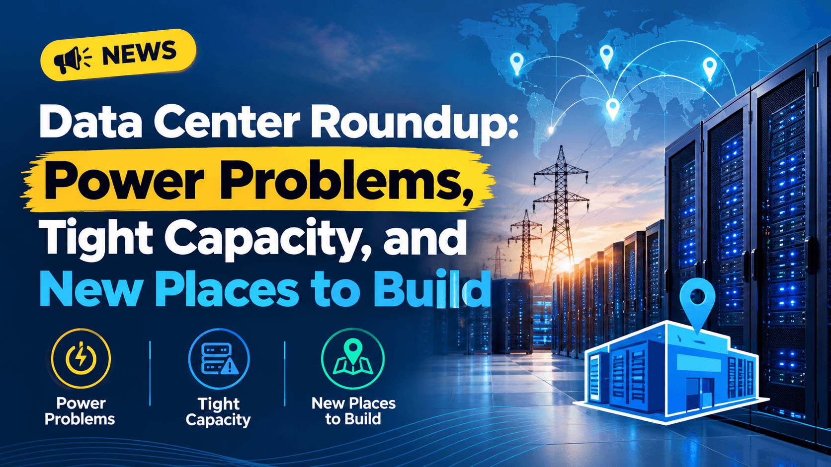 Data Center Roundup: Power Problems, Tight Capacity, and New Places to Build