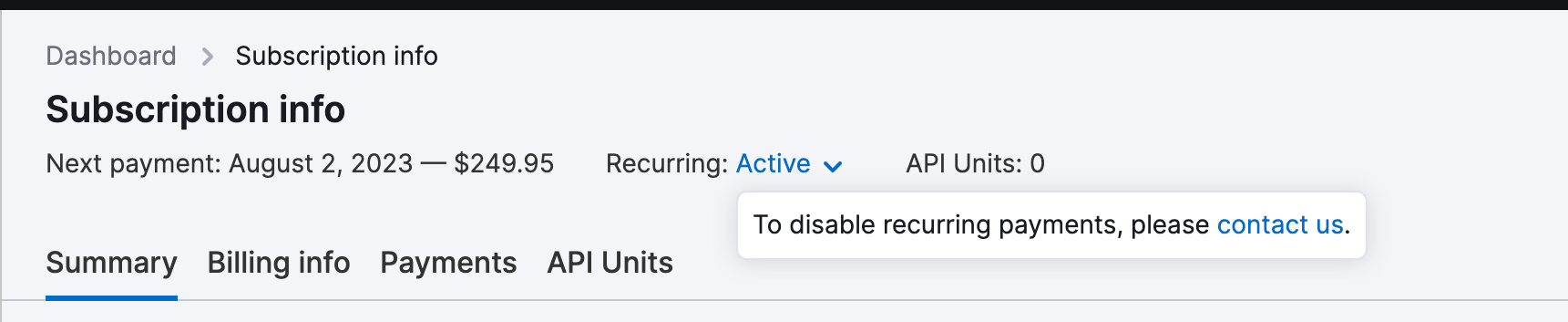 Semrush active subscription info