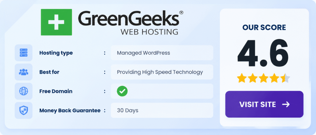 GreenGeeks fastest wordpress hosting