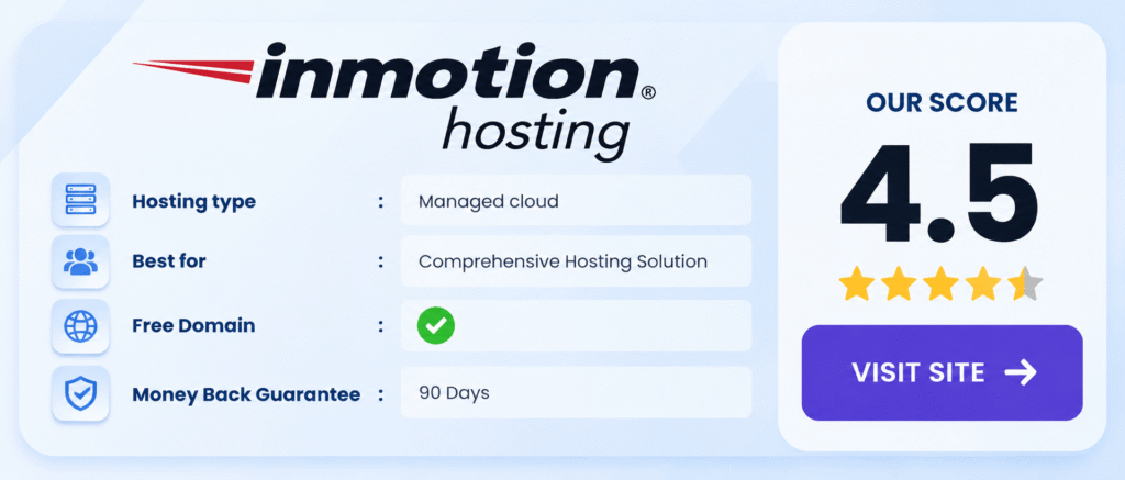 InMotion fastest wordpress hosting