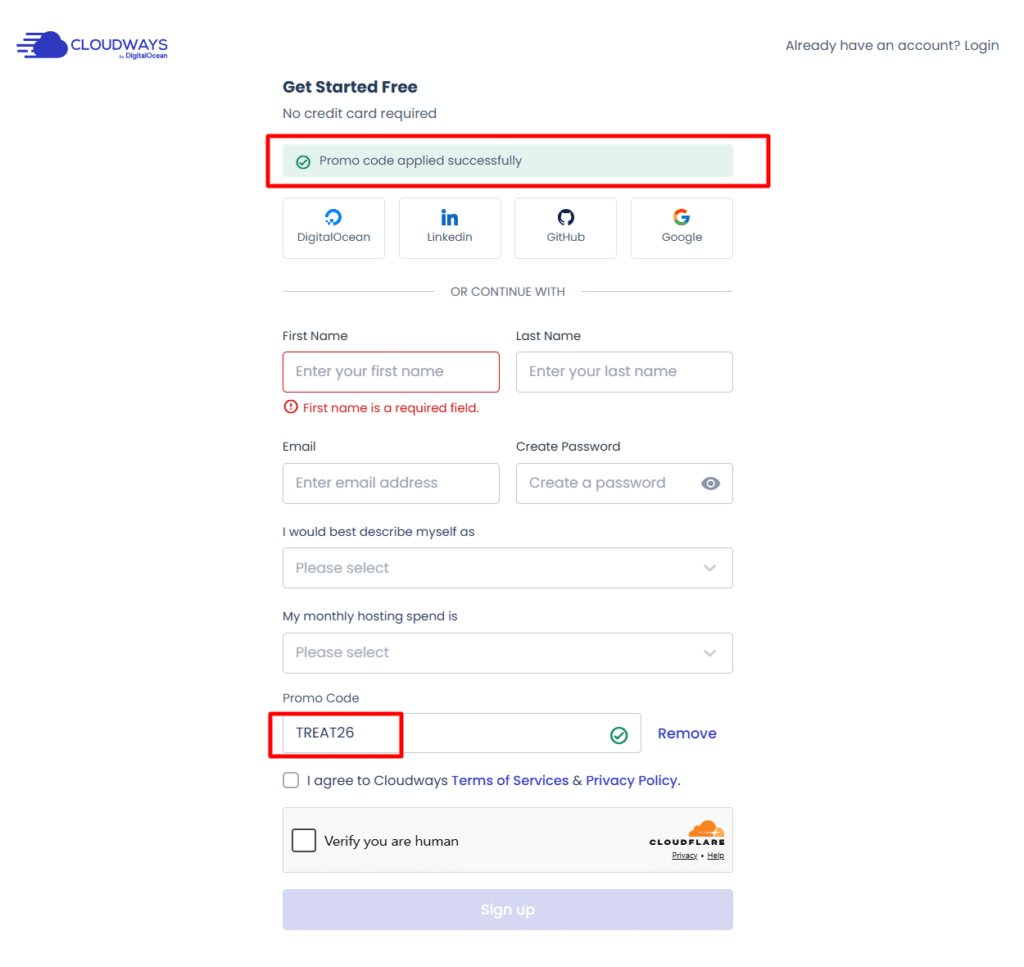 cloudways free trial promo code sign up form 1024x967 1